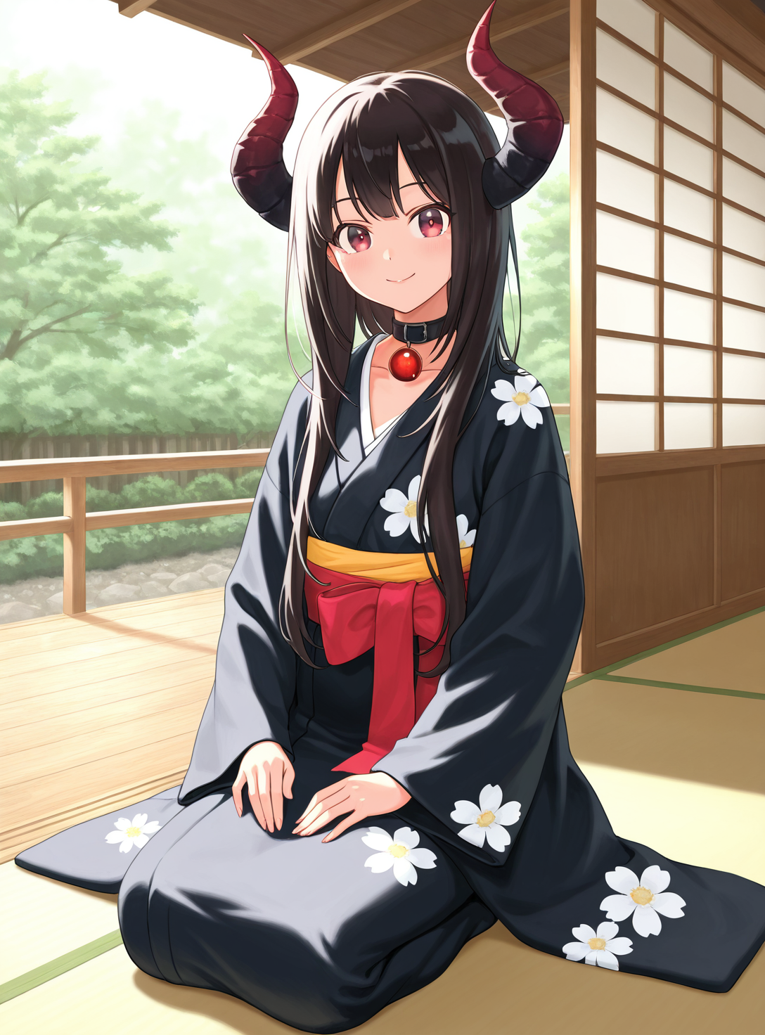 71361-3054306219-best quality,insanely BREAK_Yoruno Yui, 1girl, solo, long hair,horns,  red orb pendant, choker, collarbone, __lora_Yoruno_Yui_IL.png